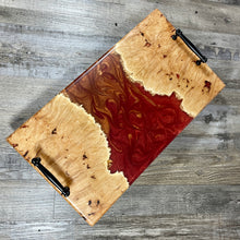 Load image into Gallery viewer, Maple Burl & Flame Epoxy Serving / Charcuterie Tray