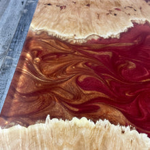 Load image into Gallery viewer, Maple Burl & Flame Epoxy Serving / Charcuterie Tray