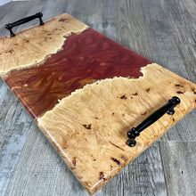 Load image into Gallery viewer, Maple Burl & Flame Epoxy Serving / Charcuterie Tray