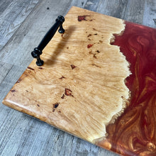 Load image into Gallery viewer, Maple Burl & Flame Epoxy Serving / Charcuterie Tray