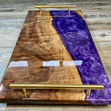 Load image into Gallery viewer, "Purple Rain", Curly Walnut and Epoxy Serving Tray