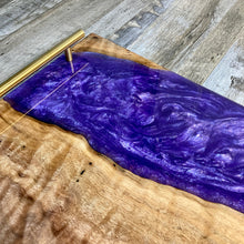 Load image into Gallery viewer, "Purple Rain", Curly Walnut and Epoxy Serving Tray