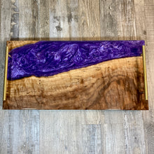 Load image into Gallery viewer, "Purple Rain", Curly Walnut and Epoxy Serving Tray