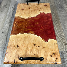 Load image into Gallery viewer, Maple Burl &amp; Flame Epoxy Serving / Charcuterie Tray
