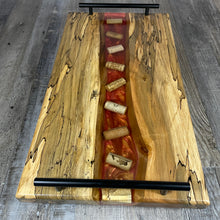 Load image into Gallery viewer, Spalted Maple and Wine Cork Serving Tray
