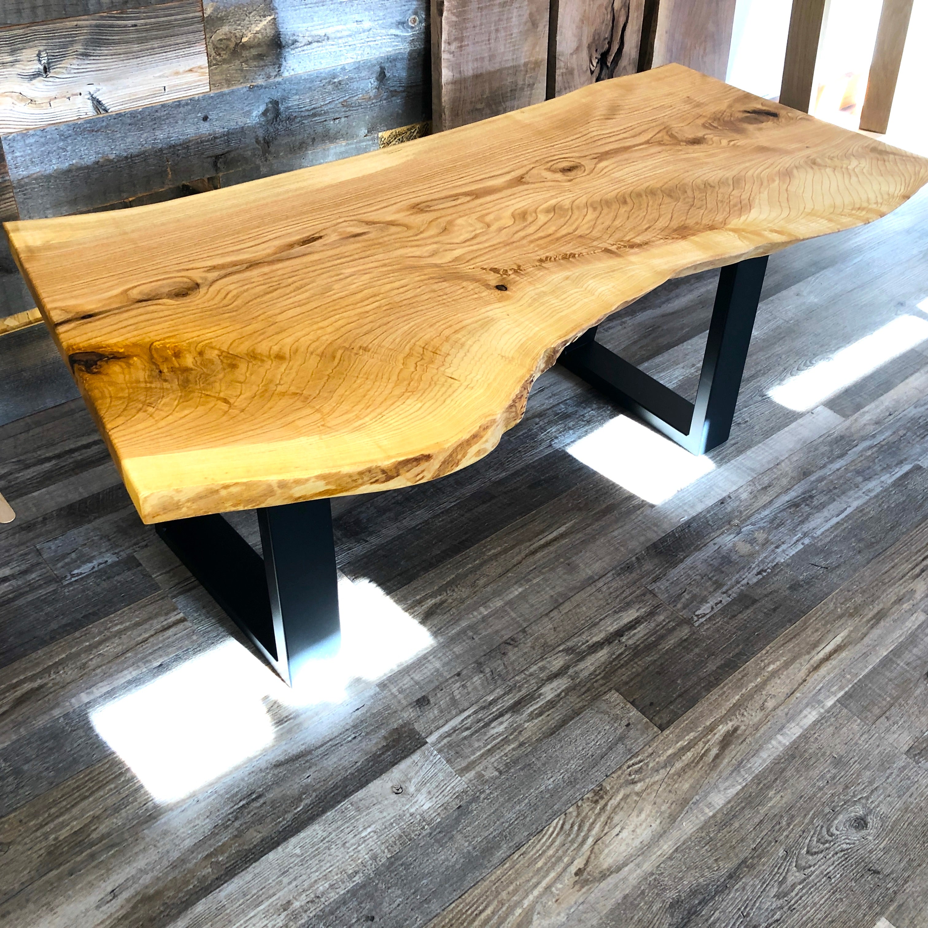 live edge wood slab table