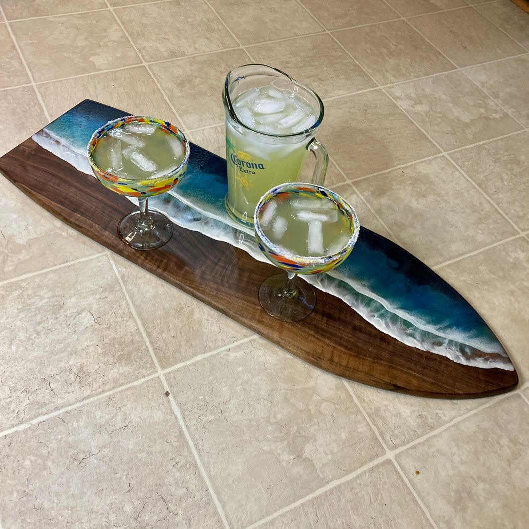 Ocean-Themed Surfboard Serving / Charcuterie Tray