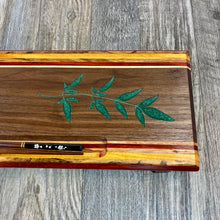 Load image into Gallery viewer, Hardwood Sushi Board With Bamboo Leaf Inlay
