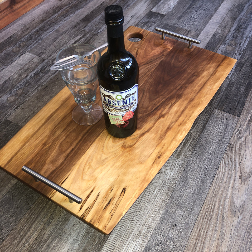 Spalted/Flamed Live-Edge Birch Serving Board