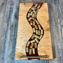 Load image into Gallery viewer, Wine-Themed River Tray in Curly Maple
