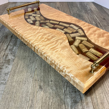 Load image into Gallery viewer, Wine-Themed River Tray in Curly Maple
