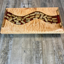Load image into Gallery viewer, Wine-Themed River Tray in Curly Maple
