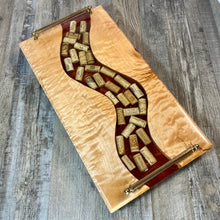 Load image into Gallery viewer, Wine-Themed River Tray in Curly Maple
