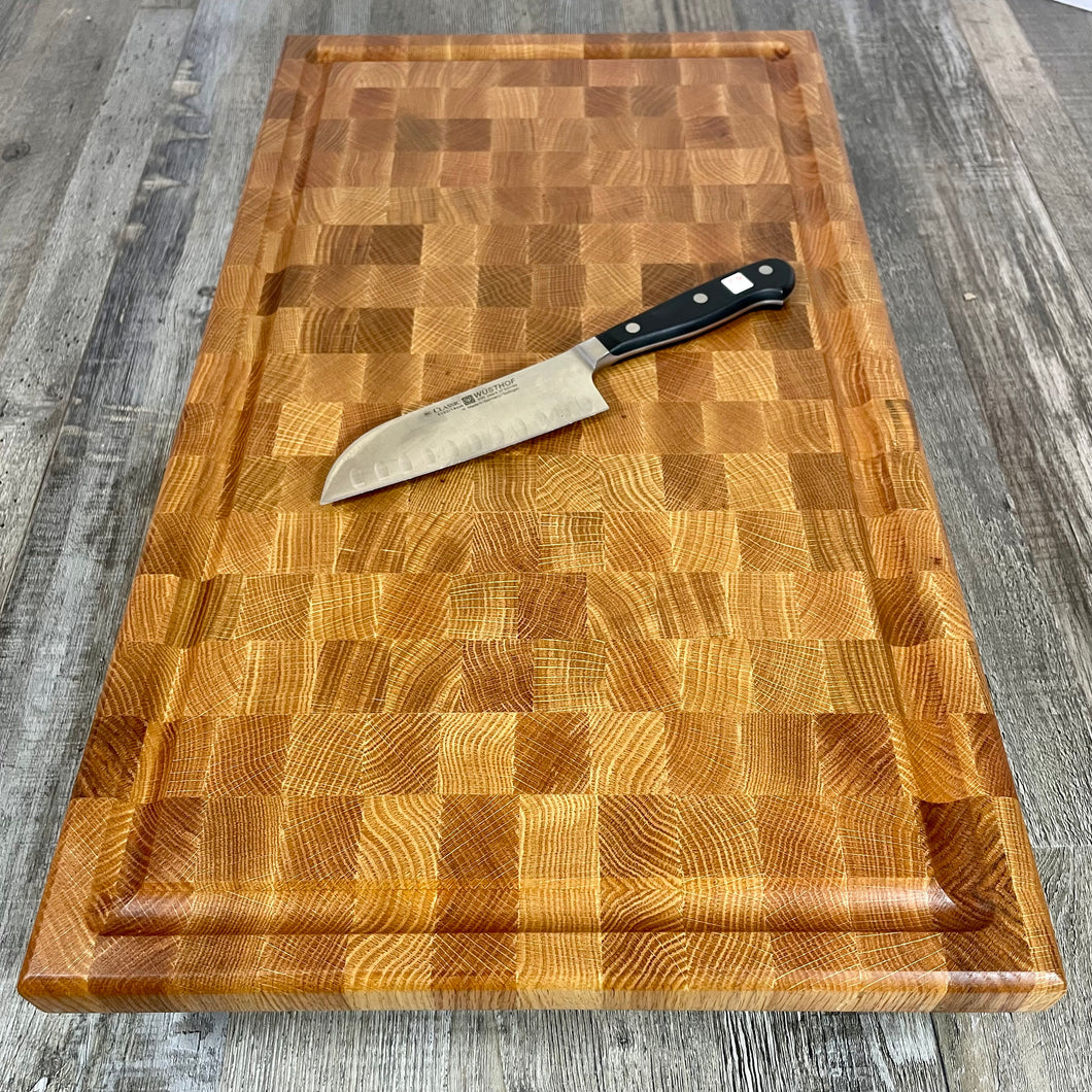 Large Solid Oak End-Grain Chef's Cutting Board / Brisket Board